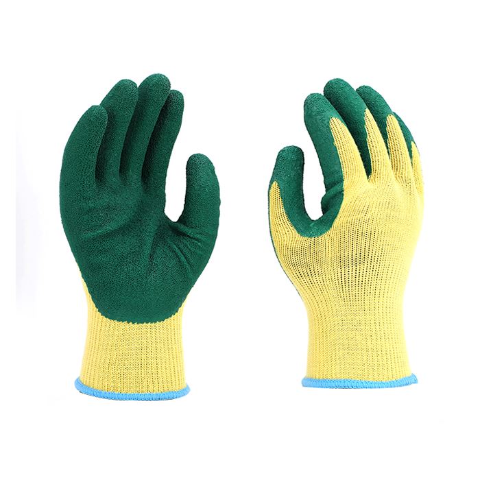 10G Latex Coated Gloves- Yellow/Orange best